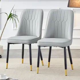 Luspaz 721349613781 Modern Set Of 2 Faux Leather Dining Pu Upholstered Kitchen Chair With Black