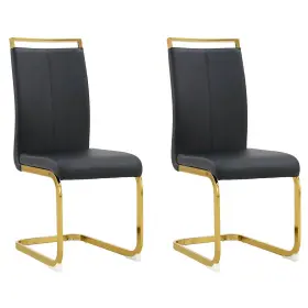 Luspaz 759973210595 Modern Dining Chairs Set Of 2 Side Room With Golden Legs Kitc