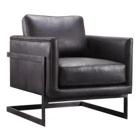 Pk108202 Luxley 849043077811 Club Chair Onyx Black Leather