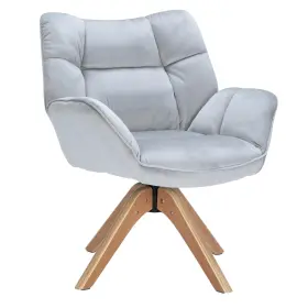 Lvvezin 722929642108 Fabric Accent Chair Modern Cozy Vanity With Wood Legs Upholstered S Inch