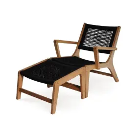 133-1664-010 Made 4 Home Lisbon Eucalyptus Solid Wood Arms Outdoor Lounge Chair Set With In