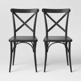 51537906 Madison Park Set Of 2 Malden French Bistro Dining Chair Black - Threshold