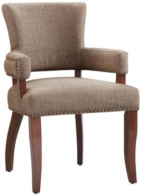 Madison Park Fpf20-0387 Parler Collection Brown Fabric Dining Armchair