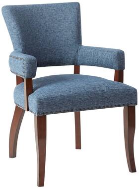 Madison Park Mp100-0042 Dawson 24 Inch Wide Blue Fabric Dining Armchair