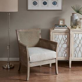Madison Park Mp100-0386 Diedra Reclaimed Natural Solid Wood And Rattan Accent Chair