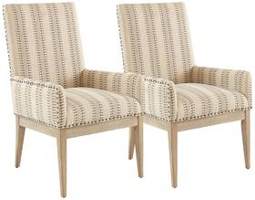 Madison Park Mp108-0766 Regina Natural Fabric Dining Chairs Set Of 2