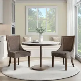Mps108-0329 Madison Park Signature Ultra Dining Chairs Swoop Arm Curved Back Chenille