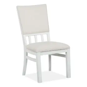 D5321-63 Magnussen Home Harper Springs Silo White Upholstered Side Chair Two Pack