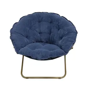 Ac5726gindigo Mainstays Corduroy Saucer Chair For Kids And Teens With Gold Legs Washed Indigo New