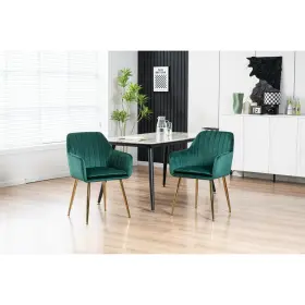 Ms13039360710a1 Mainstays Dining Chair In Green Velvet With Gold Legs 2 Pack