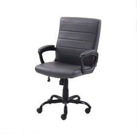 Mainstays Ms18-d4-1015-06 Bonded Leather Mid-back Managers Office Chair Gray