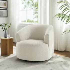 Ms451348971swiv Mainstays Boucle Swivel Chair Cream