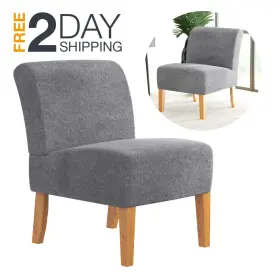 Ms6518747540 Mainstays Grey Armless Small Accent Chair For Living Room Bedroom Furniture Clearance New