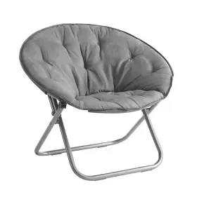 Wk659923 Mainstays Urban Lifestyle Microsuede Saucer Chair Adult Grey