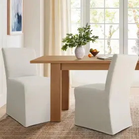 90170270 Maison Boucle Removable Slipcover Dining Chairs Set Of 2 Armless Accent With