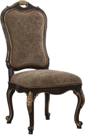Maitland-smith 88-0145 Traditional Mahogany Aria Side Chair With Gold Accents