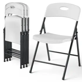 Make Changes 768807245597 Folding Chairs 4 Pack Outdoor Portable Foldable Chair With Stee