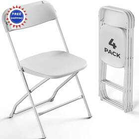 Make Changes 768845672409 Folding Chairs 4 Pack 350 Lb Capacity Heavy Duty Foldable Plastic