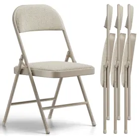 Sc-yn-bm-4p-kai Make Changes 4 Pack Folding Chairs Fabric Padded Dining With