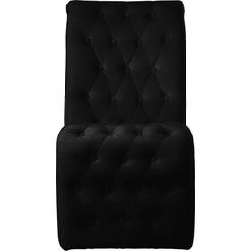 Maklaine M-4960-2106369 Contemporary Soft Black Velvet Dining Chair Set Of 2