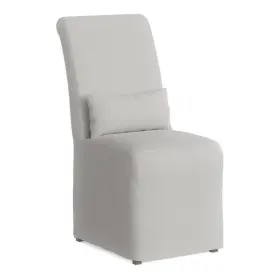 M-4960-2395014 Maklaine Traditional 20 Inch Fabric Slipcovered Dining Chair In White