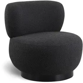 M-4960-2605304 Maklaine Contemporary Rich Black Finish Boucle Fabric Accent Chair