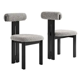 M-4960-2880081 Maklaine Contemporary Rubberwood Frame Dining Chair Set Of 2 In Wenge Taupe