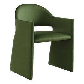 Maklaine M-4960-2882865 Contemporary Performance Velvet Dining Armchair In Moss Green