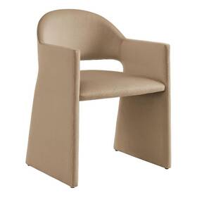 Maklaine M-4960-2882867 Contemporary Performance Velvet Dining Armchair In Taupe