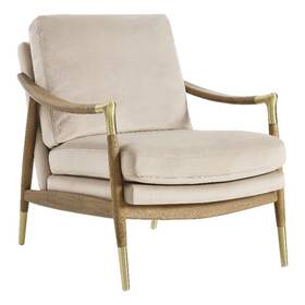 Maklaine M-4960-2895723 Contemporary Upholstered Accent Armchair In Almond Walnut