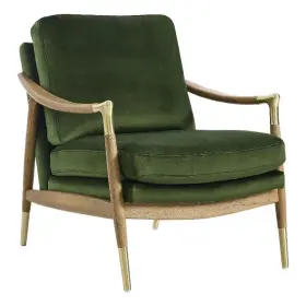 M-4960-2895725 Maklaine Contemporary Upholstered Accent Armchair In Moss Green Walnut