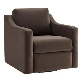 M-4960-2906666 Maklaine Contemporary Performance Velvet Armchair In Chocolate