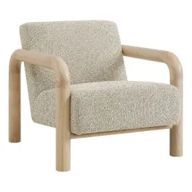 M-4960-2947868 Maklaine Contemporary Dense Foam Padding Boucle Accent Chair In Marble Oak