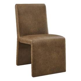 Maklaine M-4960-2973122 Contemporary Vegan Leather Dining Side Chair In Canyon