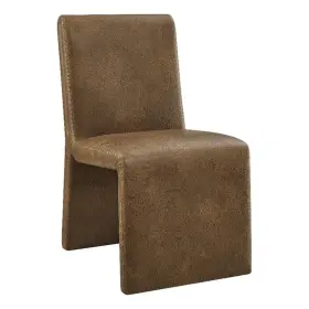 M-4960-2973122 Maklaine Contemporary Vegan Leather Dining Side Chair In Canyon