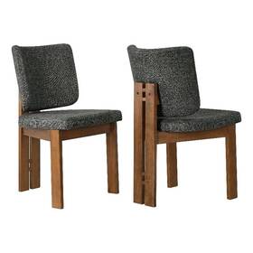 Maklaine M-4960-2978691 Armless Upholstered Dining Chairs Set Of 2 In Charcoal
