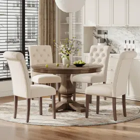 Malol 607606432268 Upholstered Tufted Dining Room Chairs Set Of 4 Parsons Kitchen With P