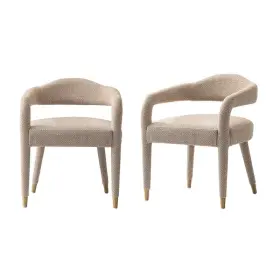 2-dc093ar-gd Manhattan Comfort Aspen Dining Armchairs In Gold Dust With Solid Wood Frame - Set Of 2