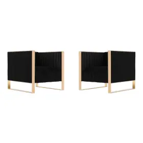 5878728 Manhattan Comfort Trillium Black And Gold Velvet Accent Chair 2 Set Primary
