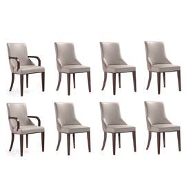 Manhattan Comfort 5884992 Shubert 8 Piece Modern Upholstered Chair Set Grey Primary