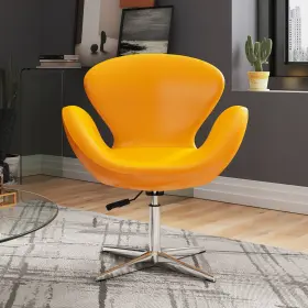 Ac038-yl Manhattan Comfort Raspberry Yellow Faux Leather Adjustable Swivel Accent Chair