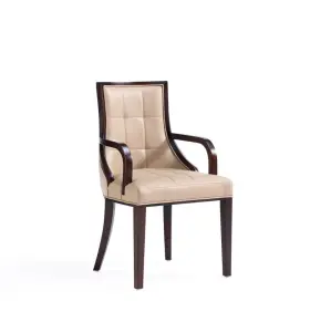 Dc008ar-tn Manhattan Comfort Fifth 18.5 Inch Faux Leather Dining Armchair In Tan