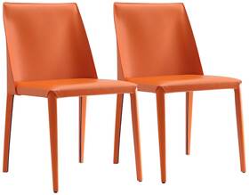 Manhattan Comfort Dc032-co Paris Coral Saddle Leather Dining Chairs Set Of 2