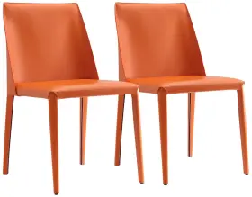 Dc032-co Manhattan Comfort Paris Coral Saddle Leather Dining Chairs Set Of 2