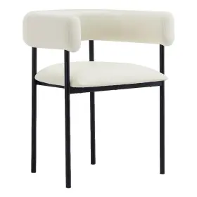 Dc1608-1 Manhattan Comfort Onda Contemporary Vegan Leather Metal Dining Chair In Ivory