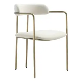 Dc1882-cr Manhattan Comfort Serene Mid-century Modern Metal Upholstered Dining Chair In Alabaster Dc1882-cr Manhattan Comfort Serene Mid-century Modern Metal Upholstered Dining Chair In Alabaster