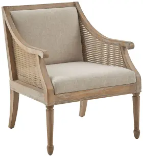 Mt100-0136 Martha Stewart Marth Isla Natural Fabric Accent Armchair