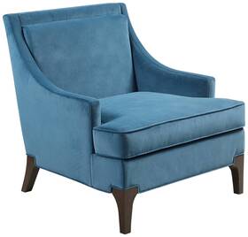 Martha Stewart Mt100-0155 Anna Blue Jacquard Fabric Accent Armchair