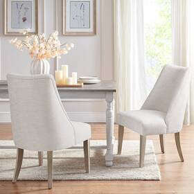 Martha Stewart Mt108-0154 Winfield Ivory Fabric Dining Chairs Set Of 2