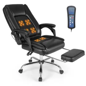 Massage Adjustable Executive Chair Armrests Retractable Footres 197867375560 With And Footrest-black